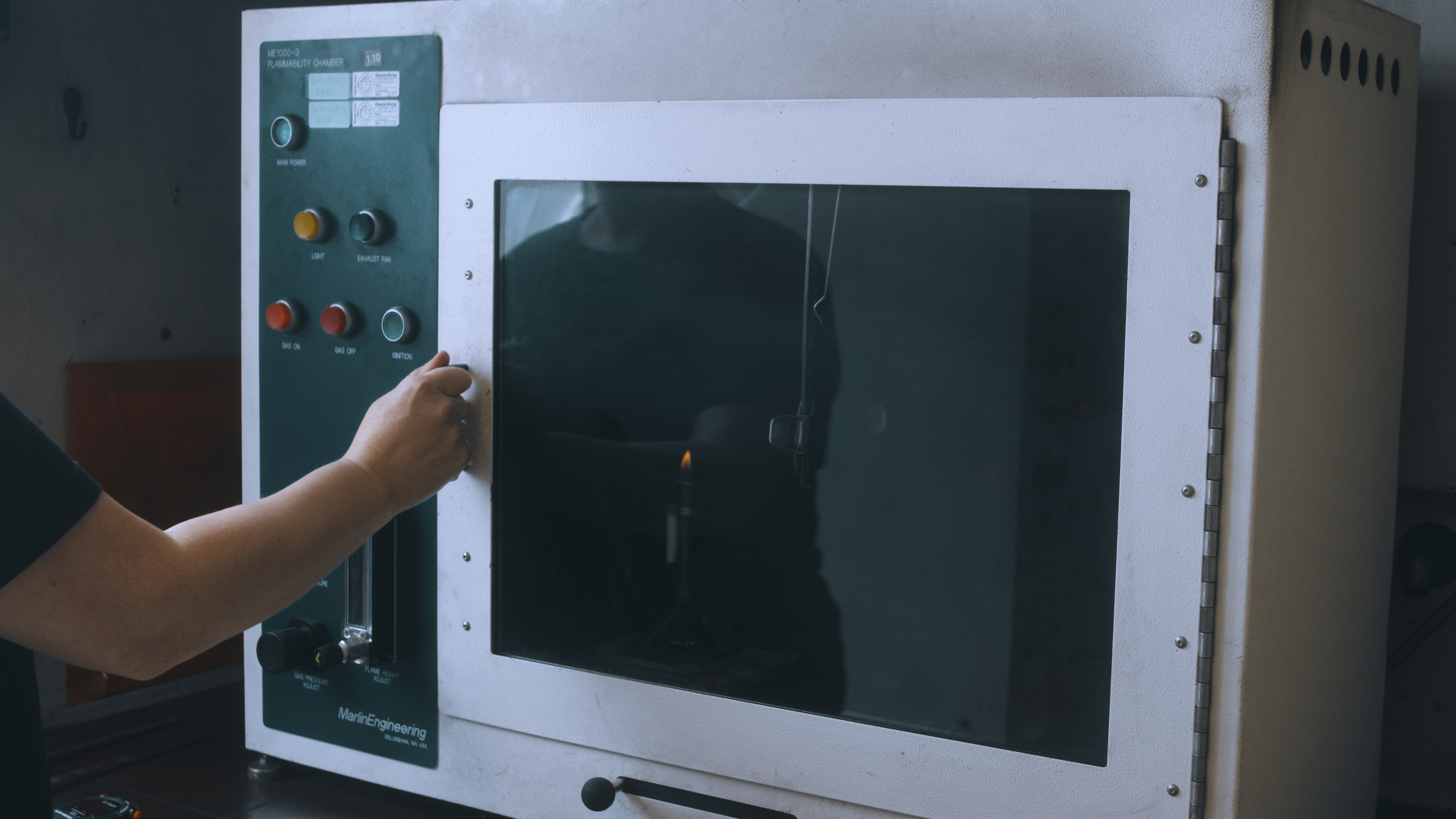 LANTAL laboratory specialist operating aviation test equipment in Langenthal, Switzerland